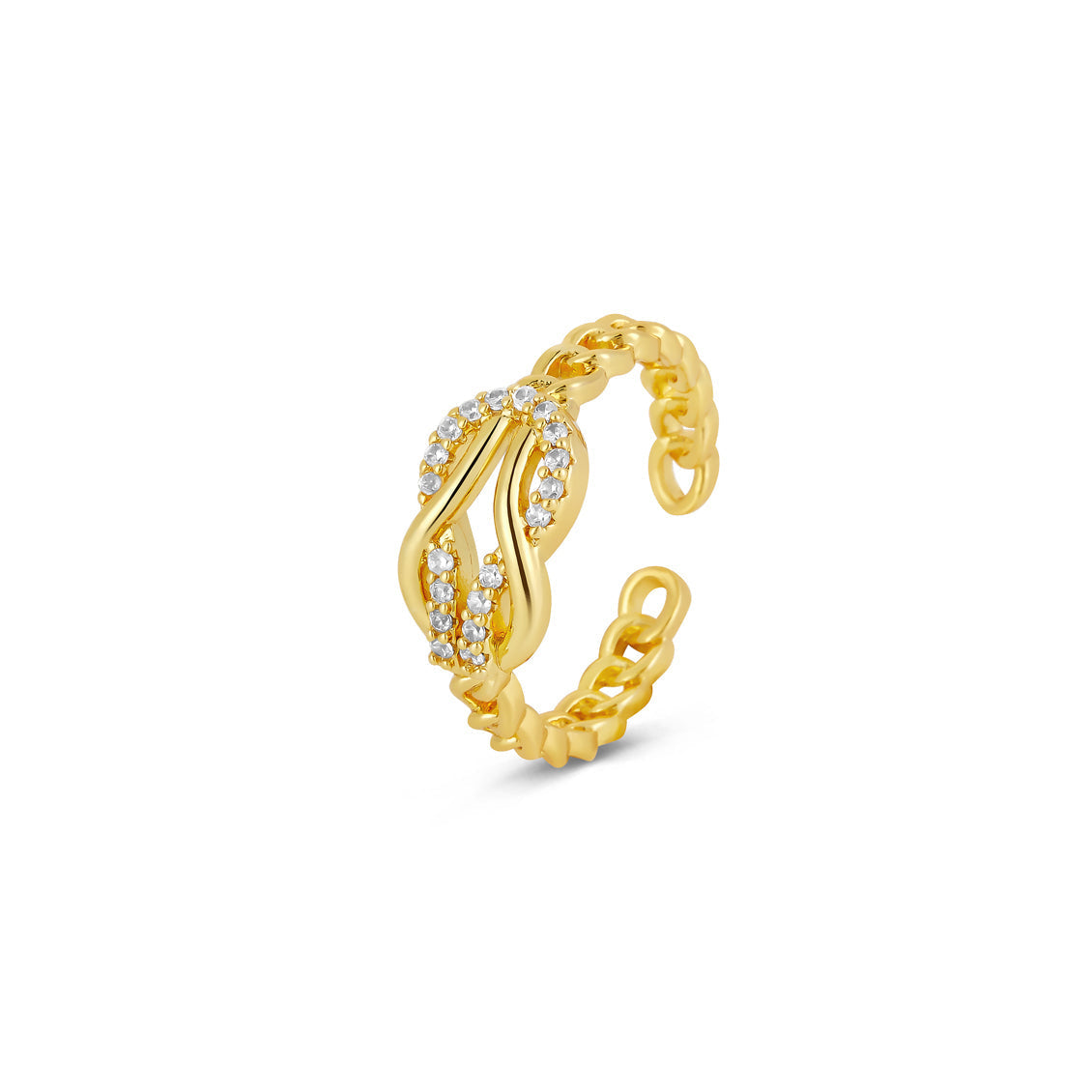 Anillo ajustable entrelazado Ariel en oro