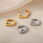 Pendientes de aro de serpiente de circón para mujer, pendientes góticos de Color plateado, pendientes Piercing de tendencia 20224, regalos de joyería, pendientes