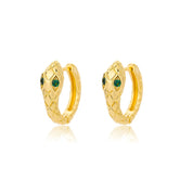 Pendientes de aro de serpiente de circón para mujer, pendientes góticos de Color plateado, pendientes Piercing de tendencia 20224, regalos de joyería, pendientes