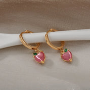 Pendientes de corazón de ópalo rojo para mujer, pendiente de acero inoxidable de Color dorado, tendencia 2024, nuevo en joyería Piercing para oreja, envío gratuito
