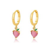 Pendientes de corazón de ópalo rojo para mujer, pendiente de acero inoxidable de Color dorado, tendencia 2024, nuevo en joyería Piercing para oreja, envío gratuito