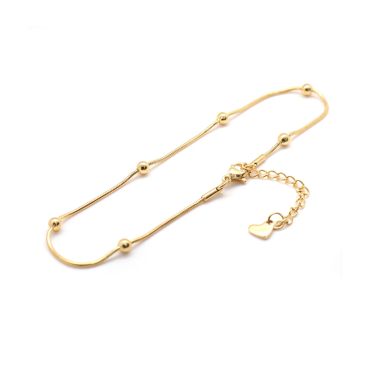 Pulsera de tobillo de acero dorado