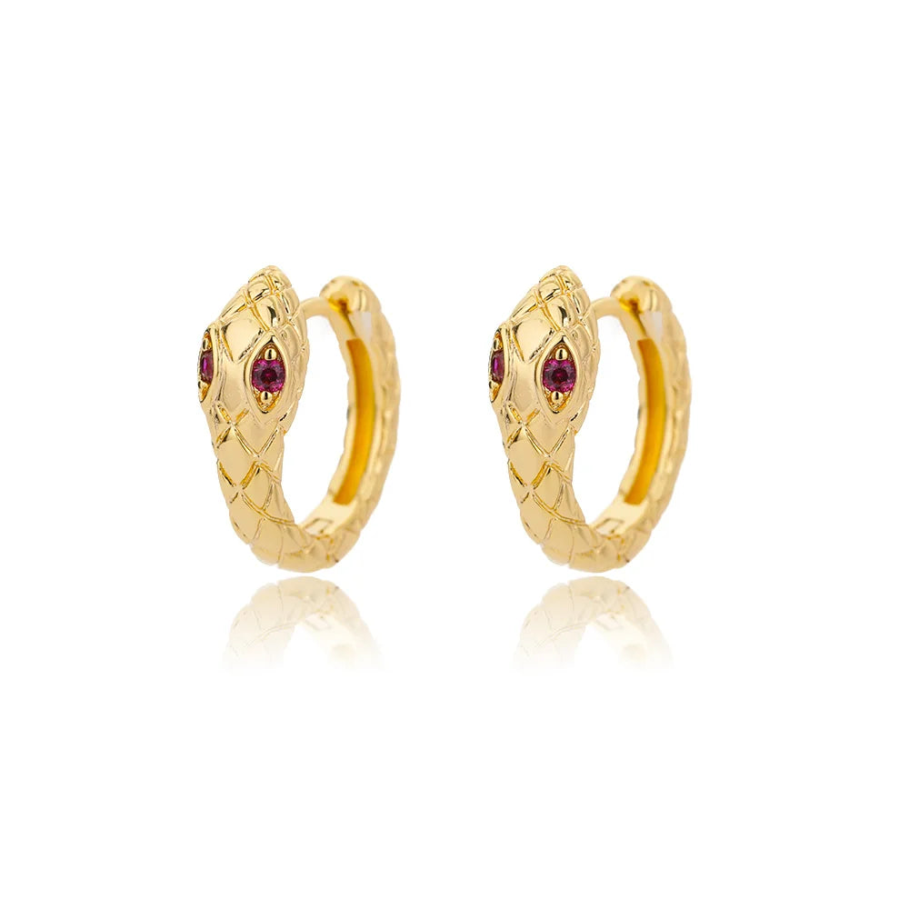 Pendientes de aro de serpiente de circón para mujer, pendientes góticos de Color plateado, pendientes Piercing de tendencia 20224, regalos de joyería, pendientes