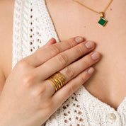 Anillo ajustable apilable Hydra - Oro