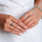 Anillo ajustable entrelazado Ariel en plata