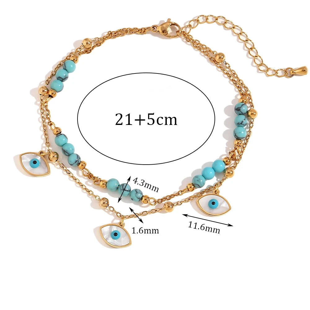 Pulsera de tobillo con ojo malvado