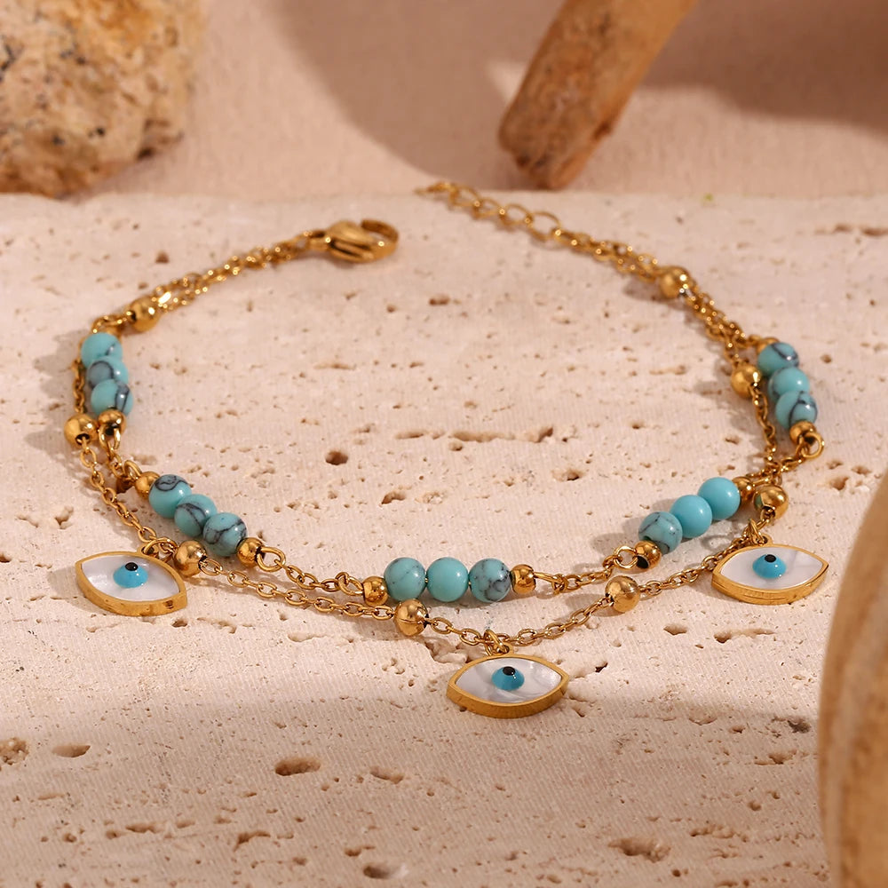 Pulsera de tobillo con ojo malvado