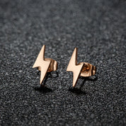 1 par de pendientes de perno relámpago de acero inoxidable, pendientes Punk de trueno para hombres y mujeres, joyería diaria