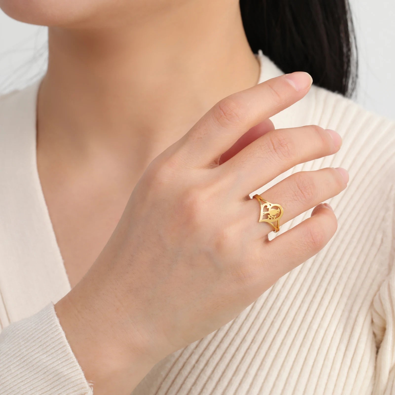 Cazador Anillos de Pájaro Ajustables para Mujer Niña Acero Inoxidable Lindo Animal Anillos Abiertos Joyería Cumpleaños Regalo del Día de San Valentín 2025