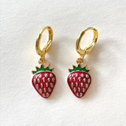 Conjunto de pendientes y collar de joyería de fresa, joyería independiente y2k
