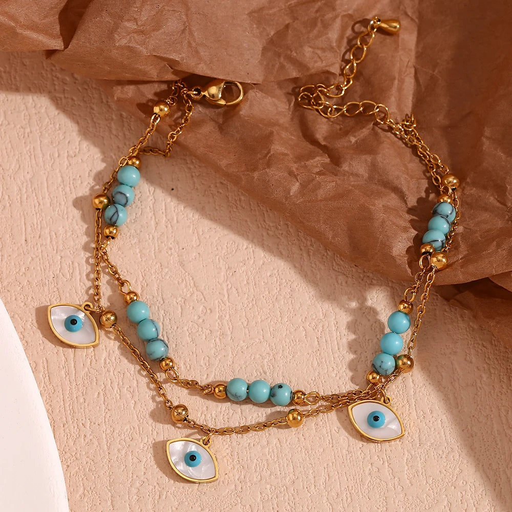 Pulsera de tobillo con ojo malvado
