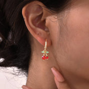 Pendientes de mujer de cereza roja delicados de Metal bonitos dulces para joyería para fiesta de boda regalo de cumpleaños para novia regalo del Día de San Valentín