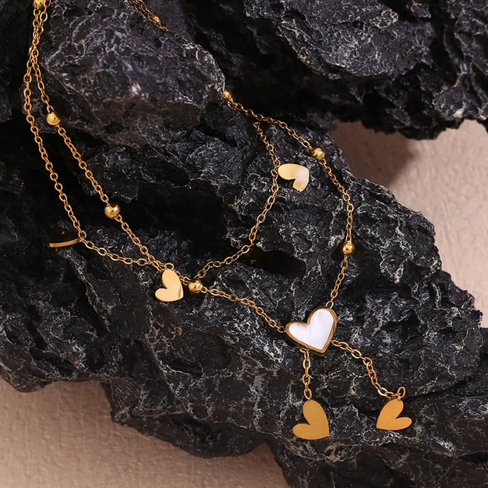 Tobillera con corazón chapado