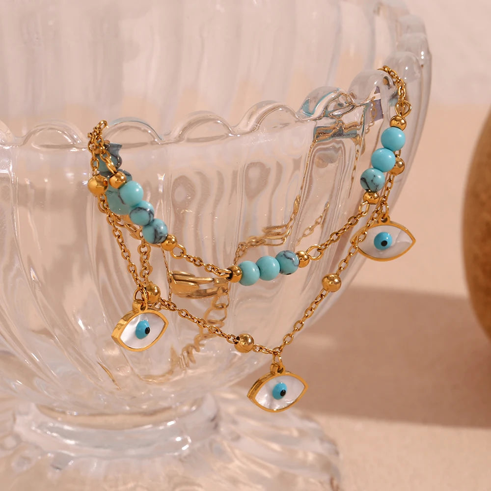 Pulsera de tobillo con ojo malvado