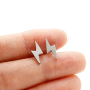 1 par de pendientes de perno relámpago de acero inoxidable, pendientes Punk de trueno para hombres y mujeres, joyería diaria
