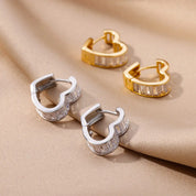 Pendientes de corazón de lujo para mujer, aretes de acero inoxidable de circonita cúbica, tendencia elegante, joyería estética de boda para pareja, 2024