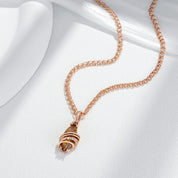 Kinel-collar con colgante de circón Natural marrón para mujer, moda novedosa, geometría única, Color oro rosa 585, joyería diaria de alta calidad