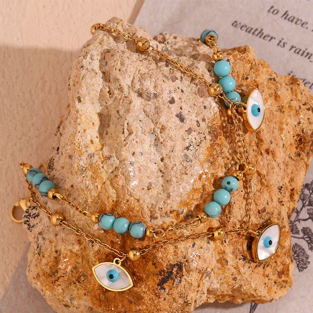 Pulsera de tobillo con ojo malvado