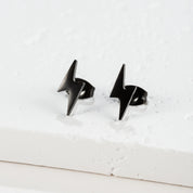 1 par de pendientes de perno relámpago de acero inoxidable, pendientes Punk de trueno para hombres y mujeres, joyería diaria