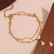 Tobillera con corazón chapado