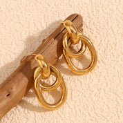 E.B.belle-pendientes geométricos pequeños en forma de C para mujer, aretes minimalistas de acero inoxidable, punto dos en forma de O