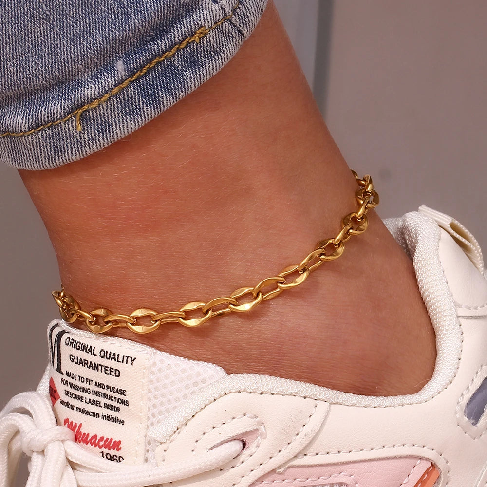 Pulsera de tobillo de acero inoxidable