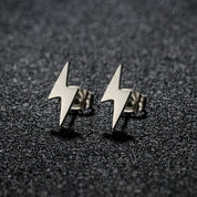 1 par de pendientes de perno relámpago de acero inoxidable, pendientes Punk de trueno para hombres y mujeres, joyería diaria