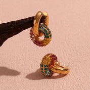 E.B.belle-pendientes de aro de diamantes de imitación para mujer, joyería femenina de acero inoxidable 316L, chapado en oro de 18K, de lujo, colorido, para fiesta, 2024