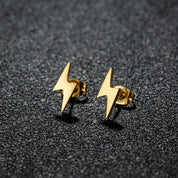 1 par de pendientes de perno relámpago de acero inoxidable, pendientes Punk de trueno para hombres y mujeres, joyería diaria