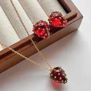 Pendientes tridimensionales de fresa con personalidad a la moda para mujer, pendientes de fiesta para niñas con diseño de tendencia dulce 2024, joyería